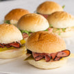 Sliders with roast beef and pickles