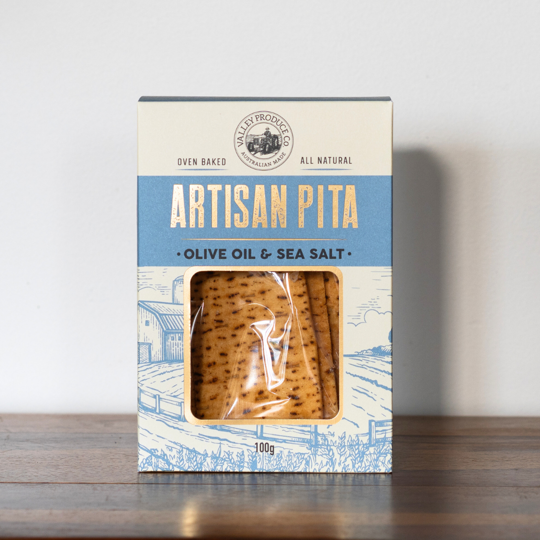 VPC Artisan Pita Box - Olive Oil & Sea Salt 100g