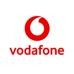 Vodafone logo in red on a white background